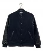 BEAUTY&YOUTHビューティーアンドユース）の古着「ブラックメルトン フェイクレザースタジャン」｜ブラック