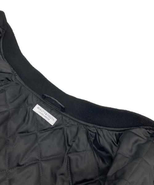 BEAUTY&YOUTH（ビューティーアンドユース）BEAUTY&YOUTH (ビューティーアンドユース) ブラックメルトン フェイクレザースタジャン ブラック サイズ:Mの古着・服飾アイテム