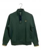 FRED PERRYフレッドペリー）の古着「Half Zip Sweatshirt ジップアップスウェット」｜グリーン