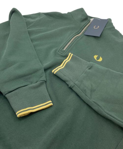 FRED PERRY（フレッドペリー）FRED PERRY (フレッドペリー) Half Zip Sweatshirt ジップアップスウェット グリーン サイズ:M 未使用品の古着・服飾アイテム