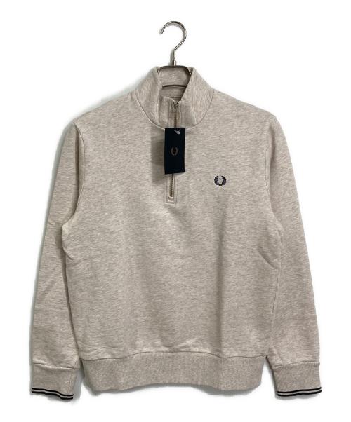 FRED PERRY（フレッドペリー）FRED PERRY (フレッドペリー) Half Zip Sweatshirt  ジップアップスウェット ベージュ サイズ:M 未使用品の古着・服飾アイテム