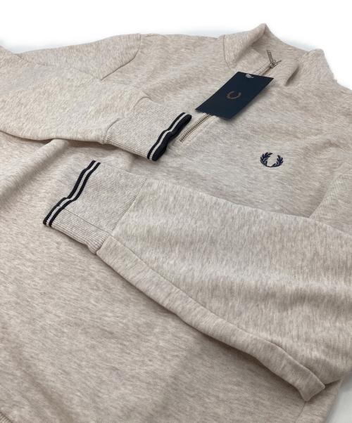 FRED PERRY（フレッドペリー）FRED PERRY (フレッドペリー) Half Zip Sweatshirt  ジップアップスウェット ベージュ サイズ:M 未使用品の古着・服飾アイテム
