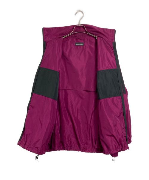 BALENCIAGA（バレンシアガ）BALENCIAGA (バレンシアガ) ロゴプリントトラックジャケット ロゴプリントポプリンシャツブルゾン パープル サイズ:44の古着・服飾アイテム