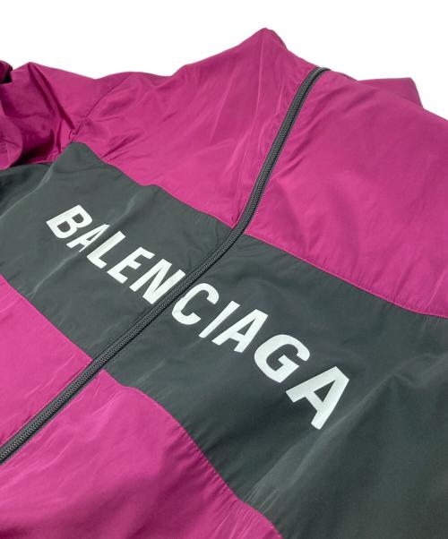 BALENCIAGA（バレンシアガ）BALENCIAGA (バレンシアガ) ロゴプリントトラックジャケット ロゴプリントポプリンシャツブルゾン パープル サイズ:44の古着・服飾アイテム