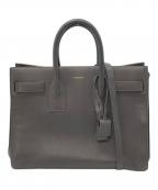 Saint Laurent Parisサンローランパリ）の古着「2WAYショルダーバッグ　サックドジュール　レザートートバッグ　ショルダーバッグ」｜グレー