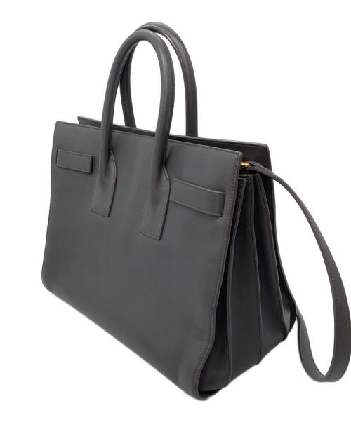Saint Laurent Paris（サンローランパリ）Saint Laurent Paris (サンローランパリ) 2WAYショルダーバッグ　サックドジュール　レザートートバッグ　ショルダーバッグ グレー サイズ:実寸参照の古着・服飾アイテム