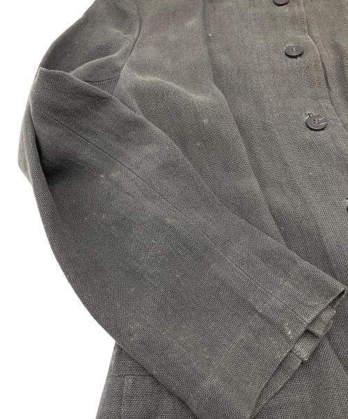 ISSEY MIYAKE（イッセイミヤケ）ISSEY MIYAKE (イッセイミヤケ) 90'ｓ リネンジャケット　ノーカラージャケット　90年代 グレー サイズ:Mの古着・服飾アイテム