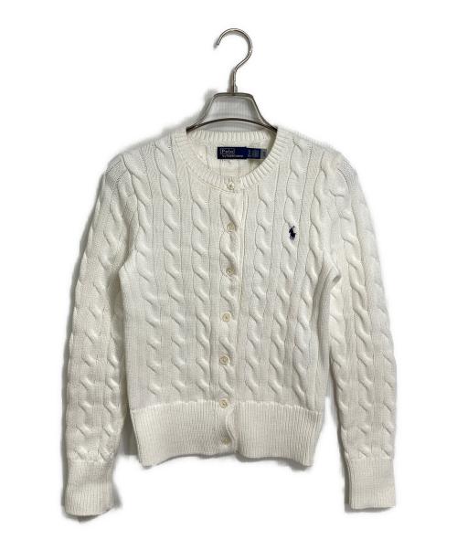 POLO RALPH LAUREN（ポロ・ラルフローレン）POLO RALPH LAUREN (ポロ・ラルフローレン) ケーブルニットカーディガン　コットンカーディガン ホワイト サイズ:XSの古着・服飾アイテム