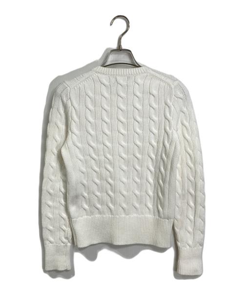 POLO RALPH LAUREN（ポロ・ラルフローレン）POLO RALPH LAUREN (ポロ・ラルフローレン) ケーブルニットカーディガン　コットンカーディガン ホワイト サイズ:XSの古着・服飾アイテム