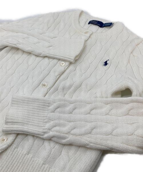 POLO RALPH LAUREN（ポロ・ラルフローレン）POLO RALPH LAUREN (ポロ・ラルフローレン) ケーブルニットカーディガン　コットンカーディガン ホワイト サイズ:XSの古着・服飾アイテム