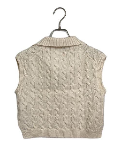 POLO RALPH LAUREN（ポロ・ラルフローレン）POLO RALPH LAUREN (ポロ・ラルフローレン) シルクカシミヤブレンドケーブルニットベスト アイボリー サイズ:XSの古着・服飾アイテム