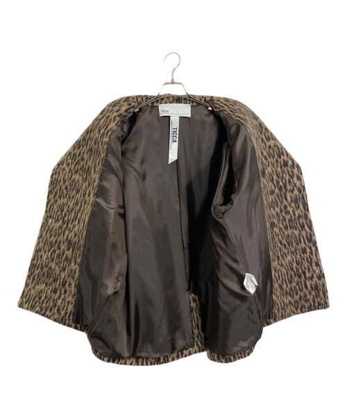 ticca（ティッカ）ticca (ティッカ) レオパードシャギーピーコート　24AW ブラウン サイズ:FREEの古着・服飾アイテム