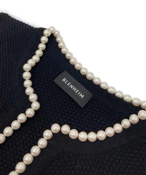 BLENHEIM（ブレンヘイム）BLENHEIM (ブレンヘイム) パールデザインカーディガン　レーヨン混カーディガン ブラック サイズ:Sの古着・服飾アイテム