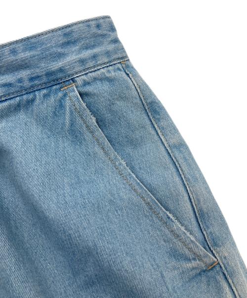POLO RALPH LAUREN（ポロ・ラルフローレン）POLO RALPH LAUREN (ポロ・ラルフローレン) ワイドデニムパンツ　5ポケット スカイブルー サイズ:2の古着・服飾アイテム