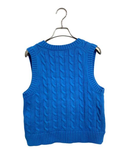 POLO RALPH LAUREN（ポロ・ラルフローレン）POLO RALPH LAUREN (ポロ・ラルフローレン) ケーブルニットベスト　コットンベスト ブルー サイズ:XSの古着・服飾アイテム
