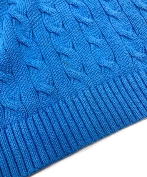 POLO RALPH LAUREN（ポロ・ラルフローレン）POLO RALPH LAUREN (ポロ・ラルフローレン) ケーブルニットベスト　コットンベスト ブルー サイズ:XSの古着・服飾アイテム