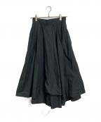 MADISON BLUEマディソンブルー）の古着「タックボリュームスカート　ロングスカート」｜ブラック