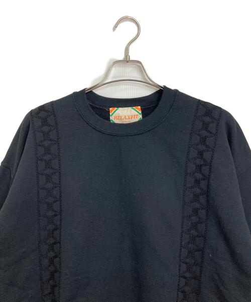 RELAXFIT by supermarket（リラックスフィットバイスーパーマーケット）RELAXFIT by supermarket (リラックスフィットバイスーパーマーケット) 刺繍スウェット ブラック サイズ:XLの古着・服飾アイテム