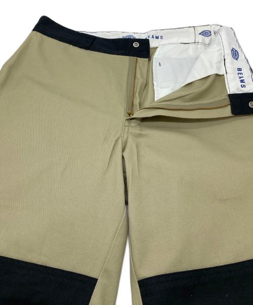 BEAMS（ビームス）BEAMS (ビームス) Dickies (ディッキーズ) 2トーンダブルニーワークパンツ ベージュ×ブラック サイズ:Mの古着・服飾アイテム