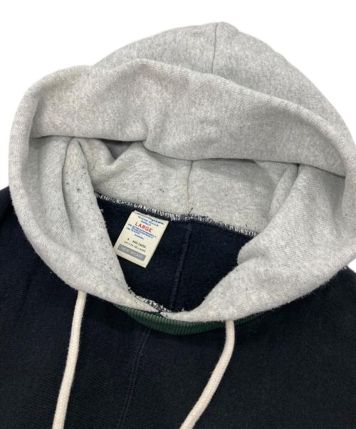 N.HOOLYWOOD（エヌ ハリウッド）N.HOOLYWOOD (エヌ ハリウッド) Champion (チャンピオン) リバースウィーブ(R) フーデッドスウェット ブラック×グレー サイズ:Lの古着・服飾アイテム