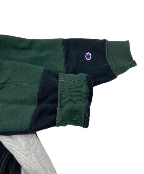 N.HOOLYWOOD（エヌ ハリウッド）N.HOOLYWOOD (エヌ ハリウッド) Champion (チャンピオン) リバースウィーブ(R) フーデッドスウェット ブラック×グレー サイズ:Lの古着・服飾アイテム