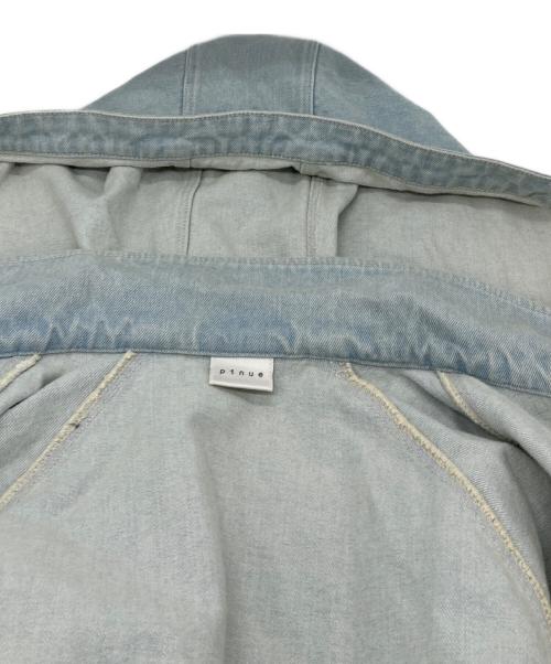 pinue（ピヌエ）pinue (ピヌエ) デニムジャケット　フーディー　ラグラン ブルー サイズ:実寸参照の古着・服飾アイテム