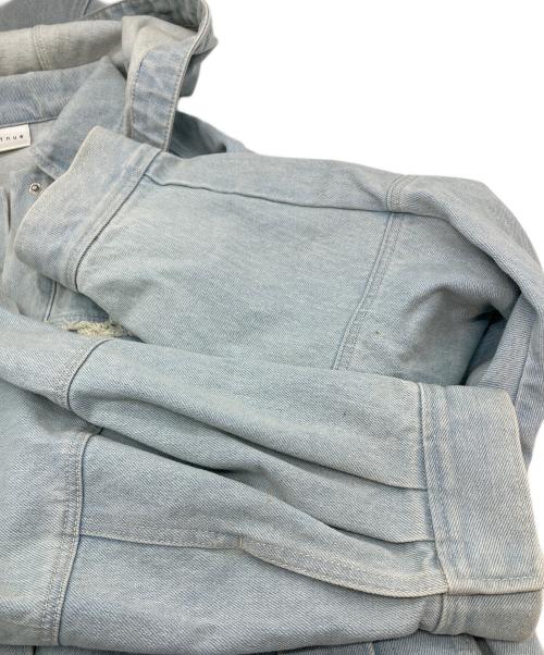 pinue（ピヌエ）pinue (ピヌエ) デニムジャケット　フーディー　ラグラン ブルー サイズ:実寸参照の古着・服飾アイテム