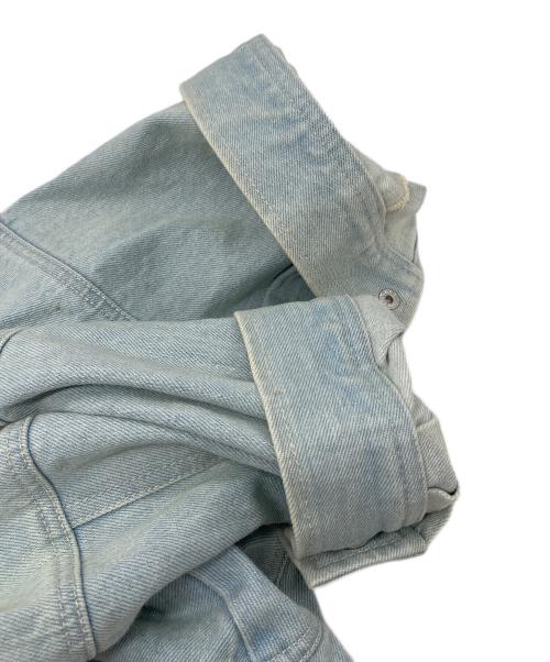 pinue（ピヌエ）pinue (ピヌエ) デニムジャケット　フーディー　ラグラン ブルー サイズ:実寸参照の古着・服飾アイテム