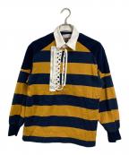 FACETASMファセッタズム）の古着「CHOLOMBIANO STRIPE RUGBY SHIRT」｜ネイビー×イエロー