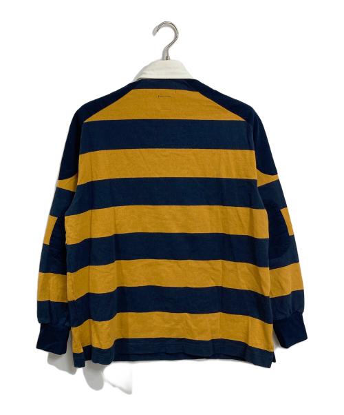 FACETASM（ファセッタズム）FACETASM (ファセッタズム) CHOLOMBIANO STRIPE RUGBY SHIRT ネイビー×イエロー サイズ:4の古着・服飾アイテム