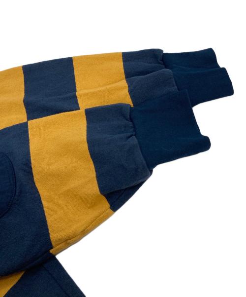 FACETASM（ファセッタズム）FACETASM (ファセッタズム) CHOLOMBIANO STRIPE RUGBY SHIRT ネイビー×イエロー サイズ:4の古着・服飾アイテム