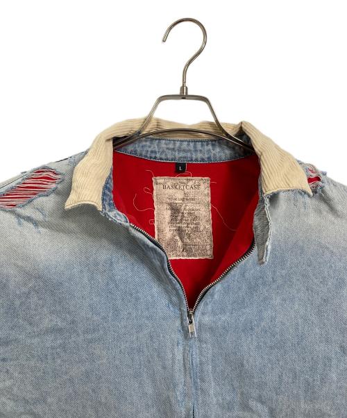 basketcase（バスケットケース）BASKETCASE (バスケットケース) ダメージ加工デニムジャケット　アウター　ライトアウター インディゴ サイズ:Lの古着・服飾アイテム