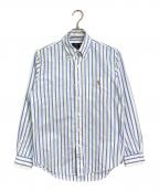 POLO RALPH LAURENポロ・ラルフローレン）の古着「ストライプシャツ　CLASSIC FIT ホワイト　ブルー　ポニー」｜ホワイト×ブルー