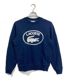 LACOSTE（ラコステ）の古着「フロッキーオーバルクロッククルーネックスウェット　ダカワニフロッキースウェット　」｜ネイビー