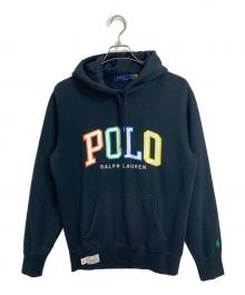 POLO RALPH LAUREN（ポロ・ラルフローレン）の古着「ロゴパーカー　内部起毛」｜ブラック