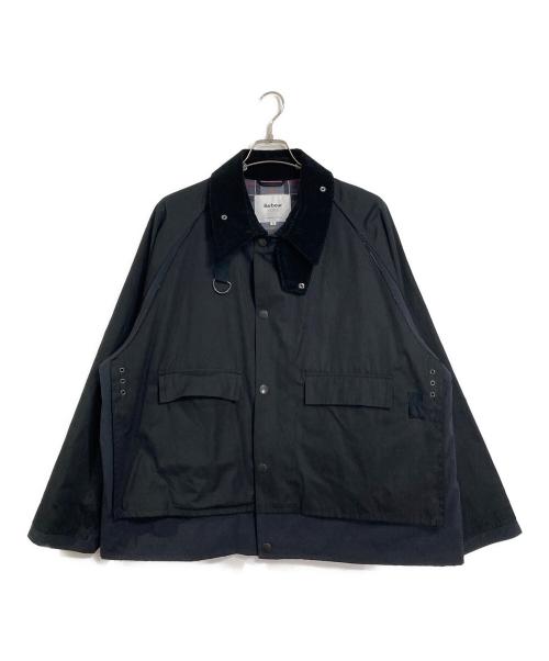 Barbour（バブアー）Barbour (バブアー) YOKE (ヨーク) SPEY×TRANSPORT：ブルゾン　カバーオール　ドッキングデザイン　オーバーサイズ　JOURNAL STANDARD別注  ブラック サイズ:4の古着・服飾アイテム