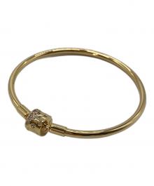 PANDORA（パンドラ）の古着「Sparkling Barrel Clasp Bangle　スパークリング バレル クラスプ バングル　ブレスレット」｜ゴールド