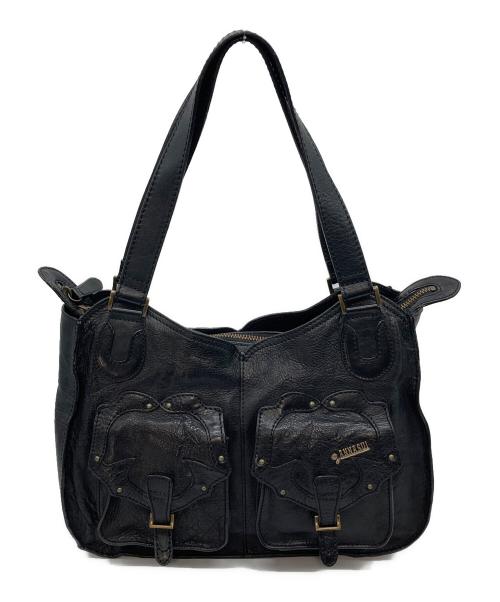 ANNA SUI（アナスイ）ANNA SUI (アナスイ) レザーハンドバッグ ブラック サイズ:実寸参照の古着・服飾アイテム