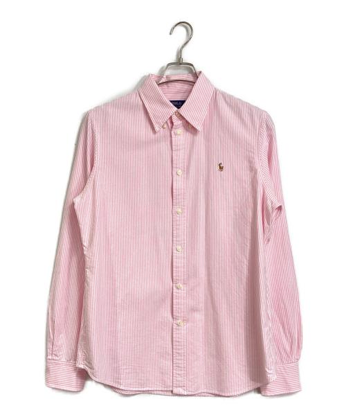 POLO RALPH LAUREN（ポロ・ラルフローレン）POLO RALPH LAUREN (ポロ・ラルフローレン) ストライプシャツ　コットンシャツ ピンク サイズ:Lの古着・服飾アイテム
