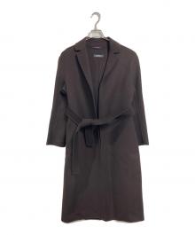 'S Max Mara（エスマックスマーラ）の古着「ベルト付ウールコート　ロングコート　ガウンコート　アウター」｜ブラウン