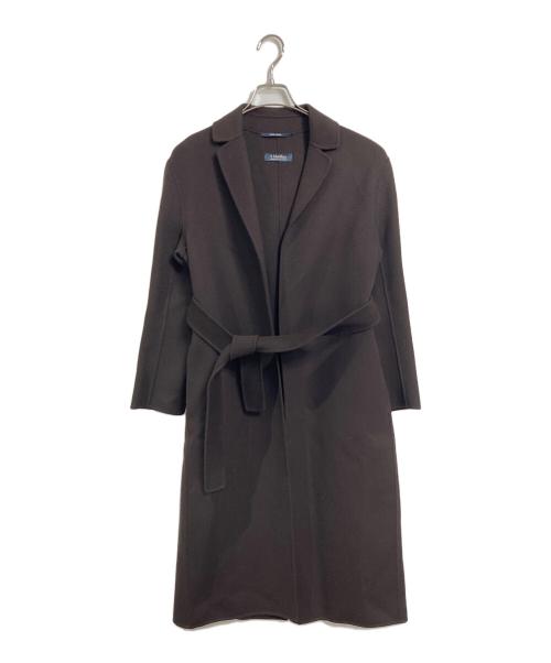 'S Max Mara（エスマックスマーラ）'S Max Mara (エスマックスマーラ) ベルト付ウールコート　ロングコート　ガウンコート　アウター ブラウン サイズ:38の古着・服飾アイテム