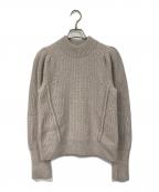 near.nipponニアーニッポン）の古着「チャイニーズラクーンパワーショルダーニット　長袖ニット　日本製」｜ベージュ