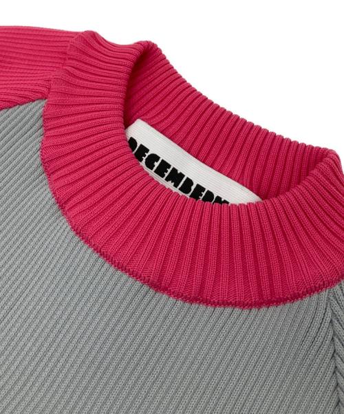 decembermay（ディセンバーメイ）decembermay (ディセンバーメイ) 軽量ニット/ゴルフニット　ラグランニット グレー サイズ:Mの古着・服飾アイテム