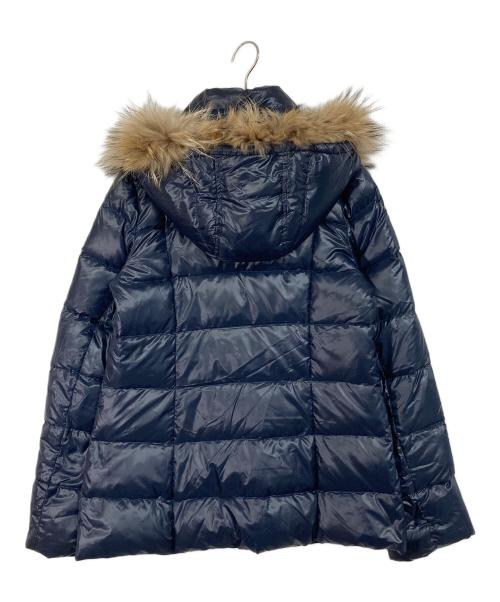 BLUE LABEL CRESTBRIDGE（ブルーレーベルクレストブリッジ）BLUE LABEL CRESTBRIDGE (ブルーレーベルクレストブリッジ) 裏地チェックタヌキファーダウンジャケット ブルー サイズ:38の古着・服飾アイテム