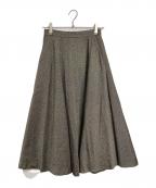 UNTITLEDアンタイトル）の古着「クラシカルヘリンボーン ラメスカート　ロングスカート」｜ブラウン