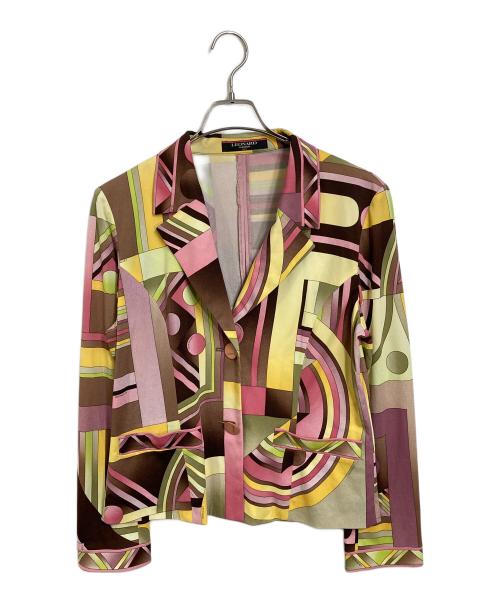 LEONARD（レオナール）LEONARD (レオナール) 総柄 ストレッチジャケット　日本製 マルチカラー サイズ:LLの古着・服飾アイテム