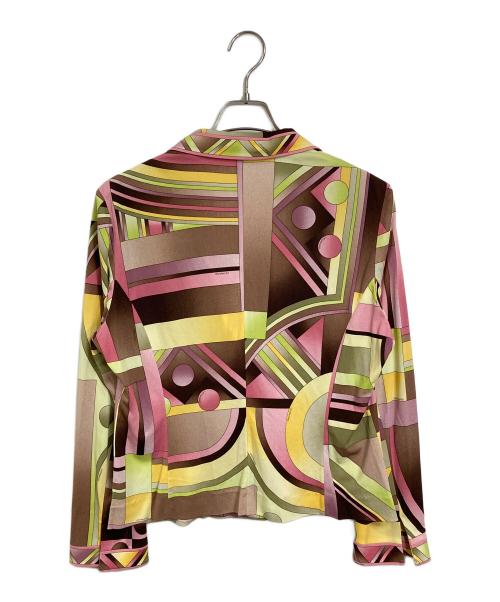 LEONARD（レオナール）LEONARD (レオナール) 総柄 ストレッチジャケット　日本製 マルチカラー サイズ:LLの古着・服飾アイテム