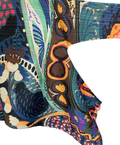 PLEATS PLEASE（プリーツプリーズ）PLEATS PLEASE (プリーツプリーズ) SNOWRUNNER プリーツカットソー  長袖　日本製　総柄 マルチカラー サイズ:3の古着・服飾アイテム