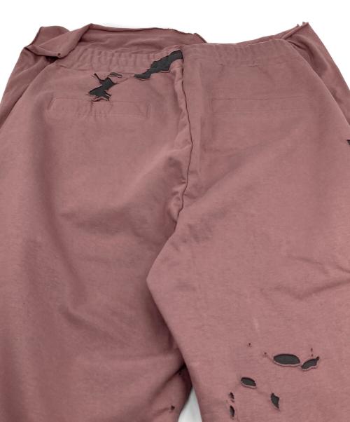 DIESEL（ディーゼル）DIESEL (ディーゼル) ダメージ加工ワイドスウェットパンツ ピンク サイズ:XXSの古着・服飾アイテム
