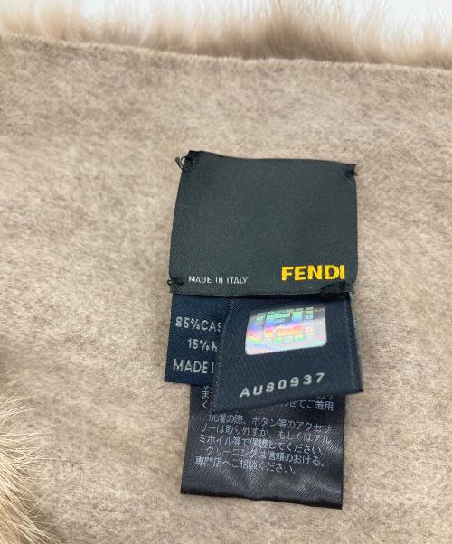 FENDI（フェンディ）FENDI (フェンディ) カシミヤ×ミンクファーマフラー/キャンディストール　イタリア ベージュ サイズ:実寸参照の古着・服飾アイテム